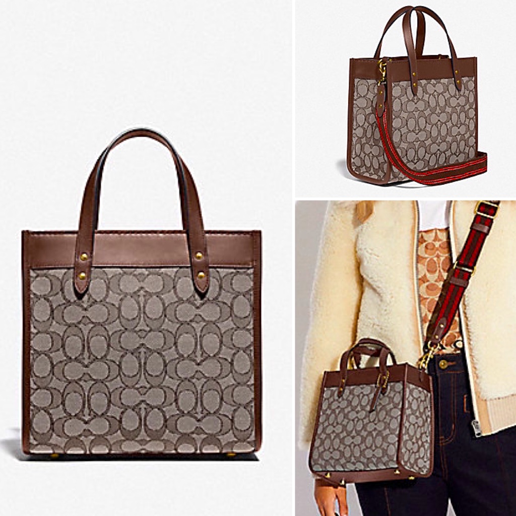 Nwt Coach Field Tote 22 In Signature Jacquard